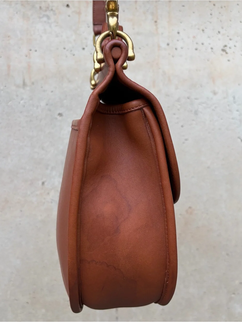 *RARE* Coach Sherbourne #9987 British Tan Leather Vintage 1990s Top Handle Bag - Picture 9 of 12